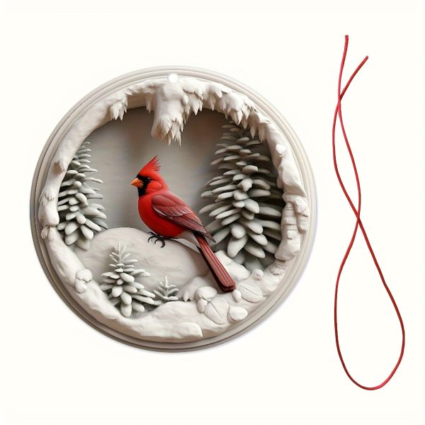 Goodsright Decor 1pc Exquisite Cardinal Christmas Ornament - Hanging Memorial Gift, Plastic Cardinal Bird Figurine for Christmas Tree Decorations, Xmas DIY Crafts, Universal Holiday Decor