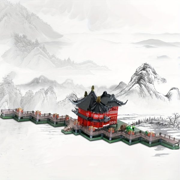 Goodsright Decor Yu Garden Zigzag Bridge 3D Stereoscopic Puzzle DIY Assembly Model Creative All-Metal Ornament