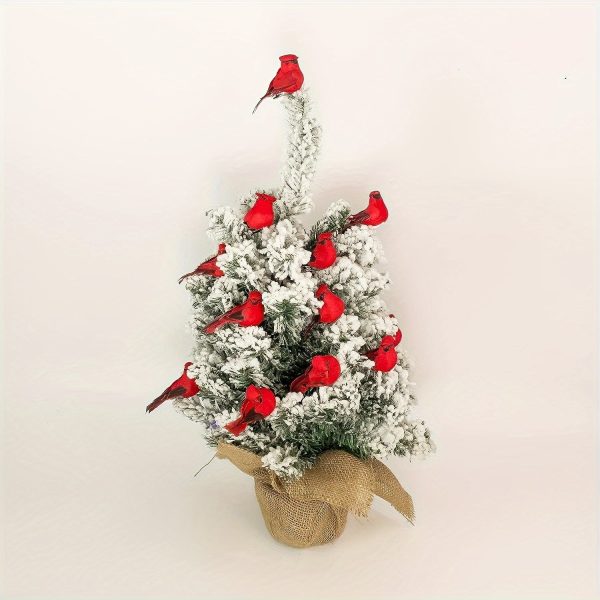 Goodsright Decor 3/6/12PCS Lifelike Artificial Cardinal Red Birds - Clip-On Christmas Tree Decorations - Durable, Seasonal Charm for Home, Office, Festival, & Party Decor