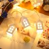 Goodsright Decor 1pc, 4.9ft 10 Lights, Small House String Lights, LED Christmas Decorative Lights, Cabin String Lights, Room And Bedroom Decor