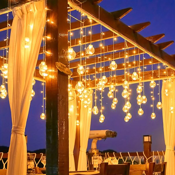 Goodsright Decor 1pc Enchanting Wishing Ball Curtain Light - Romantic Fairy String Lights for Home Decor, Bedroom Ambiance & Memorable Events - Perfect for Parties, Weddings, Patio, Proposals, Gifts & Seasonal Celebrations