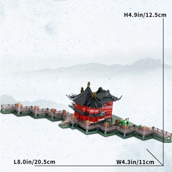 Goodsright Decor Yu Garden Zigzag Bridge 3D Stereoscopic Puzzle DIY Assembly Model Creative All-Metal Ornament