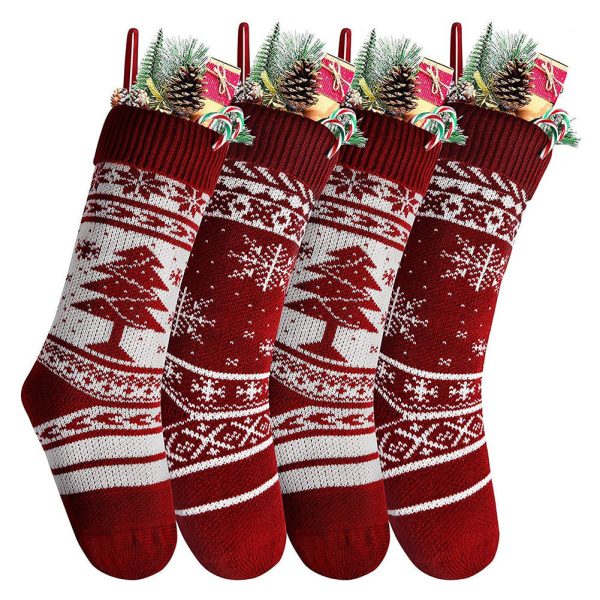 Goodsright Decor 4pcs, Reindeer Acrylic Christmas Stockings Candy Gifts Bag Hanging Ornaments, Scene Decor, Festivals Decor, Room Decor, Home Decor, Offices Decor, Christmas Decor