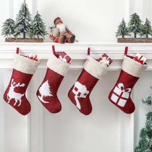 Goodsright Decor 4pcs, Christmas Socks, Christmas Gift Bag Candy Bag, Christmas Decoration Supplies, Christmas Pendant Christmas Tree Hanging Ornament, Scene Decor, Festivals Decor, Room Decor, Home Decor, Offices Decor, Theme Party Decor, Christmas Decor