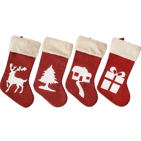 Goodsright Decor 4pcs, Christmas Socks, Christmas Gift Bag Candy Bag, Christmas Decoration Supplies, Christmas Pendant Christmas Tree Hanging Ornament, Scene Decor, Festivals Decor, Room Decor, Home Decor, Offices Decor, Theme Party Decor, Christmas Decor