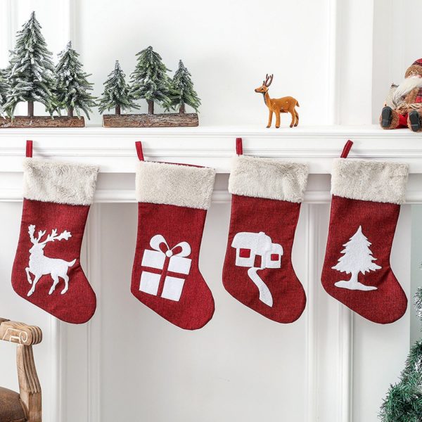 Goodsright Decor 4pcs, Christmas Socks, Christmas Gift Bag Candy Bag, Christmas Decoration Supplies, Christmas Pendant Christmas Tree Hanging Ornament, Scene Decor, Festivals Decor, Room Decor, Home Decor, Offices Decor, Theme Party Decor, Christmas Decor