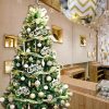Goodsright Decor 30pcs Large 60MM Golden & White Painted Shatterproof Christmas Tree Ornaments - Traditional Festive Hanging Decorations for Wedding and Holiday - Durable Plastic Material, No Feathers, Easy to Hang