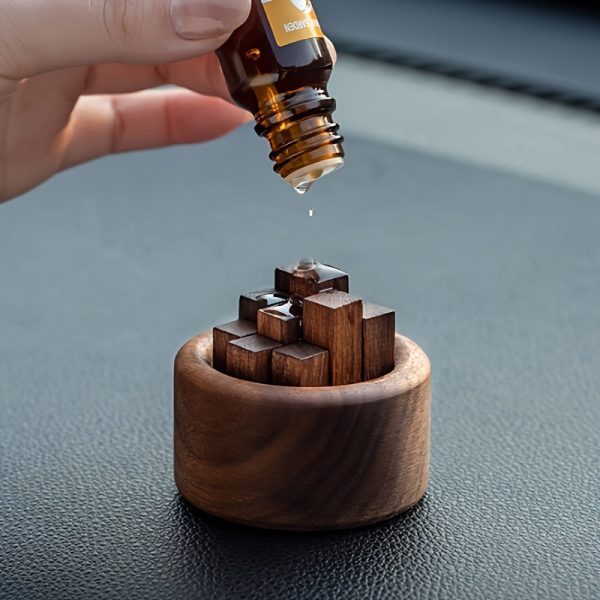 Goodsright Decor Walnut Car Diffuser - Unscented Incense Holder for Home Decor - Portable and Long-Lasting Fragrance - Perfect for Ramadan, 4th of July, National Freedom Day