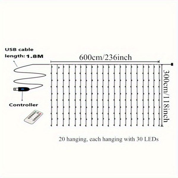 Goodsright Decor Charming 600LED USB Curtain Lights with Remote ?C Transform Spaces with Cozy Yellow Ambiance for Weddings & Celebrations