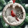 Goodsright Decor 1pc Exquisite Cardinal Christmas Ornament - Hanging Memorial Gift, Plastic Cardinal Bird Figurine for Christmas Tree Decorations, Xmas DIY Crafts, Universal Holiday Decor