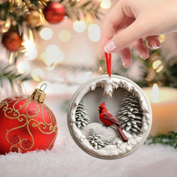 Goodsright Decor 1pc Exquisite Cardinal Christmas Ornament - Hanging Memorial Gift, Plastic Cardinal Bird Figurine for Christmas Tree Decorations, Xmas DIY Crafts, Universal Holiday Decor