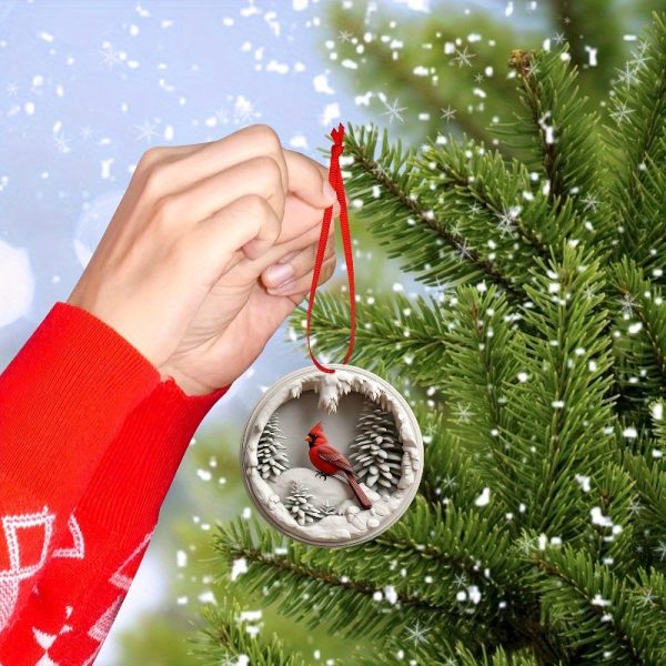 Goodsright Decor 1pc Exquisite Cardinal Christmas Ornament - Hanging Memorial Gift, Plastic Cardinal Bird Figurine for Christmas Tree Decorations, Xmas DIY Crafts, Universal Holiday Decor