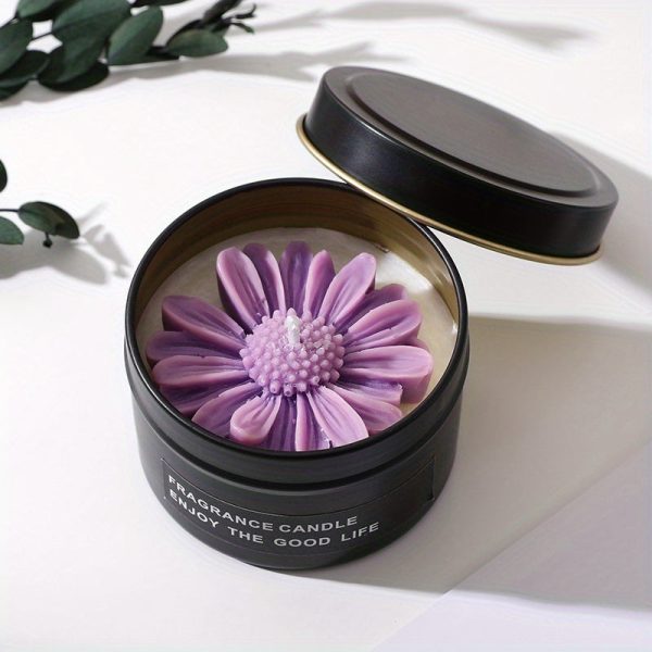 Goodsright Decor 1PC Bathroom Candle, Daisy Tin Aromatherapy Candle Cup, Handmade Soy Wax, Companion Gift, Goddess Festival Wedding Creative Gift, Valentine's Day Gift, Gift For Her