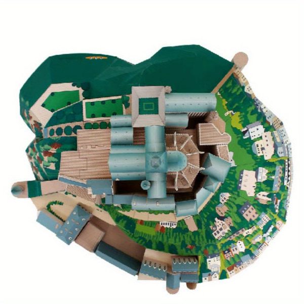 Goodsright Decor Saint-Michel Abbey 3D Paper Model Kit - Handmade DIY World Famous Architecture Replica, Coated Finish, Ideal for Bedroom, Living Room, Office, Study Decor