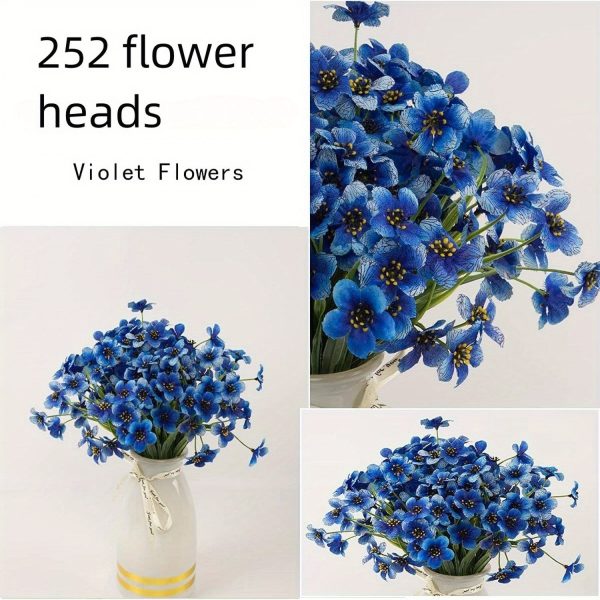 Goodsright Decor 252pcs, Fashionable And Beautiful Violet Artificial Flowers.wedding.photo Shoot.living Room, Dining Room, Bedroom, Study, Office.indoor And Outdoor Holiday Party Decoration Flowers, Anti-UV