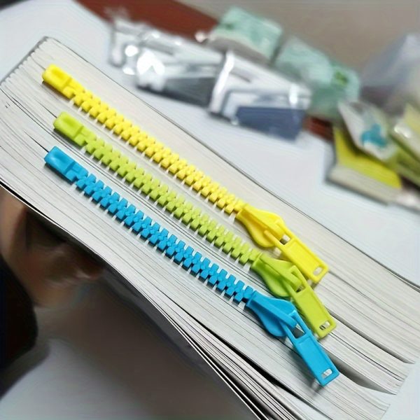 Goodsright Decor 3-Pack Creative 3D Zipper Plastic Bookmark Set - Reading Page Marker for Students, Kawaii Stationery Gift for Boys and Girls