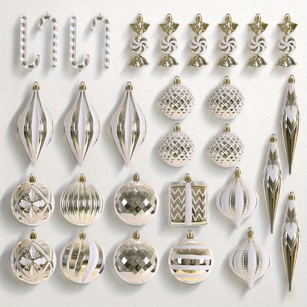 Goodsright Decor 24-Pack Plastic Christmas Ball Ornaments - No Feather, Hanging Holiday Festive Pendants, Christmas Tree Decoration Set, Assorted Textured Designs for Seasonal Decor