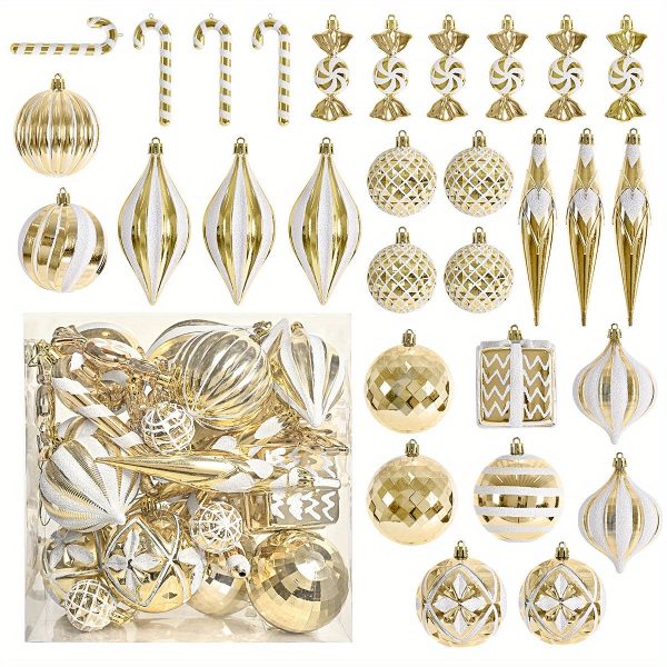 Goodsright Decor 24-Pack Plastic Christmas Ball Ornaments - No Feather, Hanging Holiday Festive Pendants, Christmas Tree Decoration Set, Assorted Textured Designs for Seasonal Decor