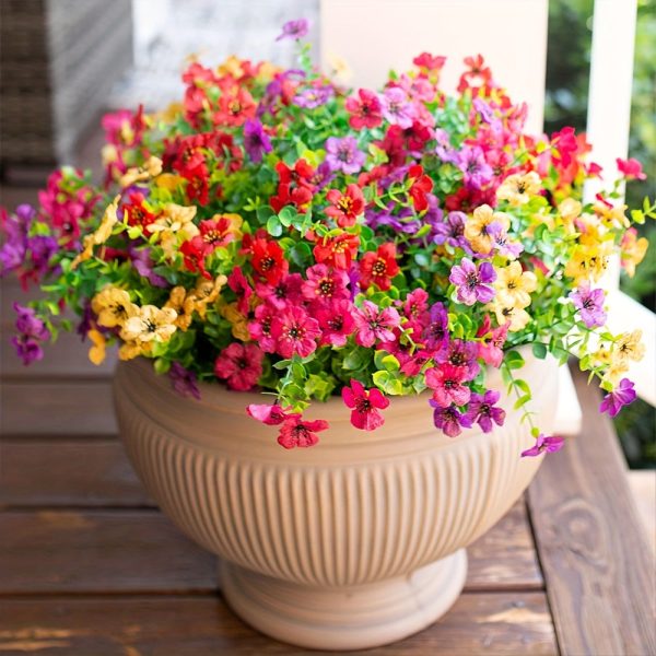 Goodsright Decor 12-Piece Uv-Resistant Artificial Daisies & Eucalyptus - Vibrant Faux Flowers For Outdoor Decor, Perfect For Porch, Patio, Window Boxes & Home Gardens