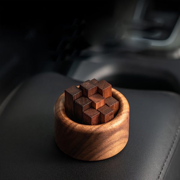 Goodsright Decor Walnut Car Diffuser - Unscented Incense Holder for Home Decor - Portable and Long-Lasting Fragrance - Perfect for Ramadan, 4th of July, National Freedom Day