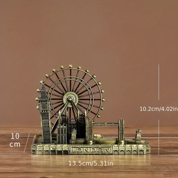 Goodsright Decor 1pc Retro City London Model - Intricately Designed Big Ben and Tower Bridge UK Landmark, Metal Statue Figurine for Living Room Vintage Home Decor, Desktop Decoration - Ideal Gift for Friends, Family, or Colleagues, Perfect for Parties, Holidays, and Speci