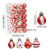 Goodsright Decor 24-Pack Mini Christmas Ornaments, 1.18-Inch Plastic Painted Baubles In Red & White, Holiday Tree Decorations, Festive Hanging Xmas Tree Accessories With Glitter Detail