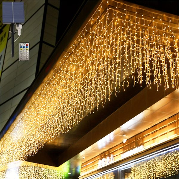 Goodsright Decor 1 Pack New Solar Panel LED Fairy Lights Outdoor Holiday Lights, Wedding Party Decorative Lights, Thanksgiving Christmas Halloween Wreaths For Street Decorations
