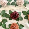 Goodsright Decor 25pcs Vibrant Red & Orange Artificial Flower Set - Lush Fake Roses & Dahlias for DIY Wedding Bouquets, Engagements, Parties, & Indoor/Outdoor Decor - Premium Quality, Long-lasting Beauty