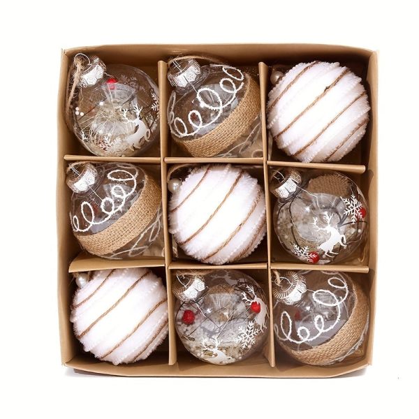 Goodsright Decor 9pcs 3.15inch Christmas Ball Pendant, Pendant, Pendant Decor Ornament, Scene Decor, Room Decor, Home Decor, Window Decor Pendant, Holiday Party Decor