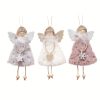 Goodsright Decor 3pcs Delightful Angel Girl Pendant Decor Set - Festive Charm Dolls for Christmas Tree, Home, Office & Party - Uniquely Crafted, Dazzling Scene Accent