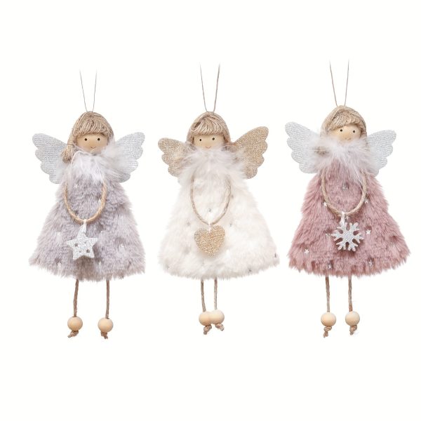 Goodsright Decor 3pcs Delightful Angel Girl Pendant Decor Set - Festive Charm Dolls for Christmas Tree, Home, Office & Party - Uniquely Crafted, Dazzling Scene Accent