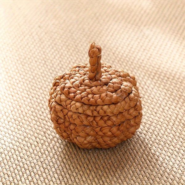Goodsright Decor 6 Pcs Twisted Straw Pumpkins: Festive Christmas Tree Ornaments, Thanksgiving Decor, Creative Gifts - No Electricity Required