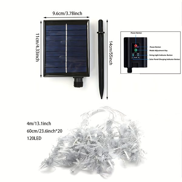 Goodsright Decor 1 Pack New Solar Panel LED Fairy Lights Outdoor Holiday Lights, Wedding Party Decorative Lights, Thanksgiving Christmas Halloween Wreaths For Street Decorations
