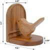 Goodsright Decor Book Ends Decorative,Bird Wooden Book Holder for Shelves,Non-Skid Book Stoppers for Home Decor, Wood Decorative Bookends,Vintage Unique Book Ends for Office Home (1Pair/2Piece)