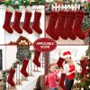 Goodsright Decor 4pcs, Christmas Socks, Christmas Socks, 18 Inch Large Wired Knit Socks, Family Holiday Christmas Party Decorations, Wine Red Christmas Socks, Scene Decor, Festivals Decor, Home Decor, Offices Decor, Theme Party Decor, Christmas Decor