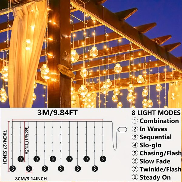 Goodsright Decor 1pc Enchanting Wishing Ball Curtain Light - Romantic Fairy String Lights for Home Decor, Bedroom Ambiance & Memorable Events - Perfect for Parties, Weddings, Patio, Proposals, Gifts & Seasonal Celebrations