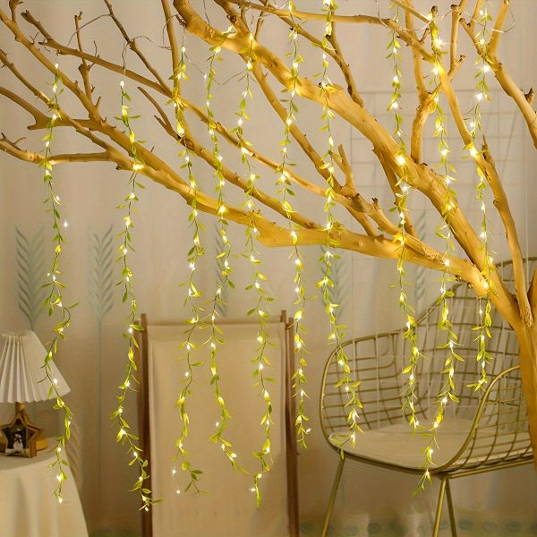 Goodsright Decor Enchanting Willow LED Curtain Lights, 1 Pack of 100, USB-Powered with 8 Twinkling Modes - Versatile Decor for Christmas, Weddings, Parties, Bedrooms, and New Year Ambiance