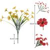 Goodsright Decor 24pcs, Yellow Plastic Artificial Spring Violets Outdoor Faux Greenery Silk-Printed Small Daisy Fake Flowers, Decorative Props For Hotel Indoor And Outdoor Corridors Doorway Window Displays