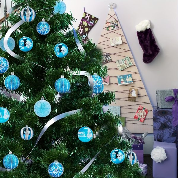 Goodsright Decor Christmas Balls Ornaments, 24pcs 6 Kinds of Patterns Shatterproof Christmas Tree Decorations, 6cm Small Christmas Ball Ornaments for Xmas Tree Holiday Wedding Party Decoration - Blue
