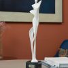 Goodsright Decor Woman Statue Figurine Lady Sculpture Modern Decor Yoga Gifts Abstract Arts Polyresin Table Centerpiece Crafts White 16.5 inch