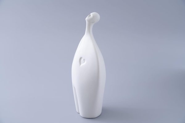Goodsright Decor White Ceramic Sculpture - Home Decor Statue for Serenity, Modern Art Table Top Decoration - Aesthetic Figures Ornaments for Living Room, Bedroom, Office, Shelf, Abstract Style Gifts