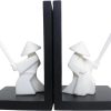 Goodsright Decor Chivalrous Samurai Bookends, Modern Chinese Tai Chi Character Book Ends, Heavy Abstract Bookend, Japanese Warrior Statue Book Stoppers, Kongfu Non-Slip Crafts Book Ends, for Office Home Decor(Color:B)