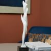 Goodsright Decor Woman Statue Figurine Lady Sculpture Modern Decor Yoga Gifts Abstract Arts Polyresin Table Centerpiece Crafts White 16.5 inch