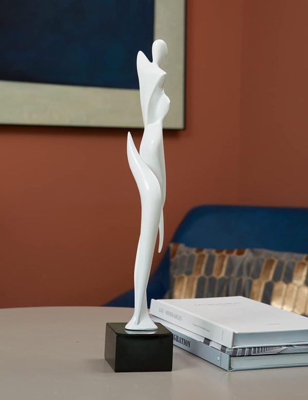 Goodsright Decor Woman Statue Figurine Lady Sculpture Modern Decor Yoga Gifts Abstract Arts Polyresin Table Centerpiece Crafts White 16.5 inch