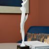 Goodsright Decor Woman Statue Figurine Lady Sculpture Modern Decor Yoga Gifts Abstract Arts Polyresin Table Centerpiece Crafts White 16.5 inch