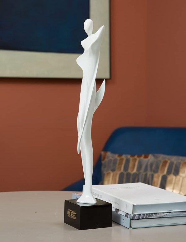 Goodsright Decor Woman Statue Figurine Lady Sculpture Modern Decor Yoga Gifts Abstract Arts Polyresin Table Centerpiece Crafts White 16.5 inch