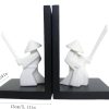 Goodsright Decor Chivalrous Samurai Bookends, Modern Chinese Tai Chi Character Book Ends, Heavy Abstract Bookend, Japanese Warrior Statue Book Stoppers, Kongfu Non-Slip Crafts Book Ends, for Office Home Decor(Color:B)
