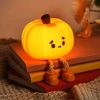 Goodsright Decor Pumpkin Night Light - Cute LED Pumpkin Lamp, Silicone Dimmable Nursery Nightlight for Kids, Rechargeable Bedside Tap Lamp, Funny Office Desk Decor and Gift