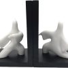 Goodsright Decor Chivalrous Samurai Bookends, Modern Chinese Tai Chi Character Book Ends, Heavy Abstract Bookend, Japanese Warrior Statue Book Stoppers, Kongfu Non-Slip Crafts Book Ends, for Office Home Decor(Color:B)