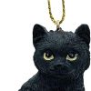 Goodsright Decor Black Longhair Tabby Kitty Cat Christmas Tree Ornament with Candy Cane Scarf